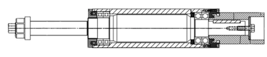 Complete schaafas voor Compact - horizontaal, 230 mm (9"*d40*D110)