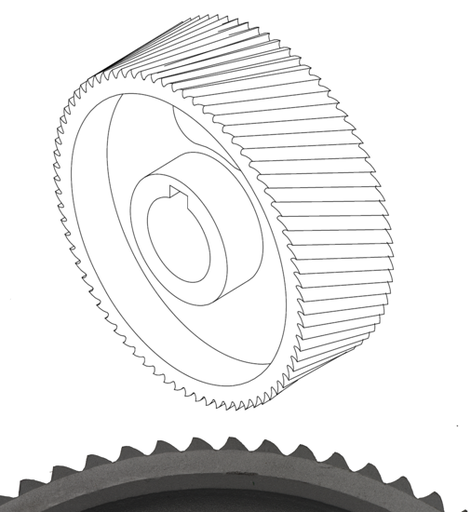 Galet en acier - standard ø 140 x 40 mm (LM)