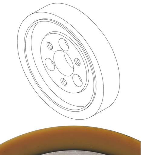 Vorschubwalze Gummi, topf 140 x 40 mm (LM)