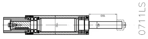 [PB-LM-SP-0711LS] Complete schaafas voor Compact - verticaal, met Quicklock, 150 mm (160 mm *ø 40 * ø 110) 